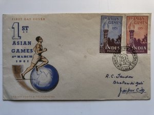 India - 1st Asian Games FDC