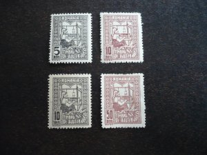 Stamps - Romania - Scott# RA3,RA5,RA6+Fiscal - Mint Hinged Set of 4 Stamps