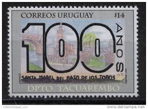 URUGUAY Sc#2013 NH STAMP Church Bridge River city anniversary