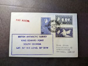 1974 Falkland Islands Airmail Cover South Georgia to Quedlinburg DDR Germany
