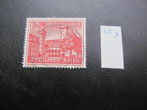 GERMANY 1939 USED  MINR. 735X VERTICAL GUM RIPPLE  (115)