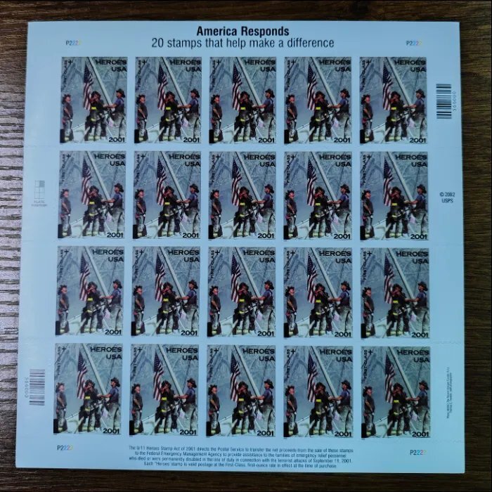 America Resonds，Forever Stamps 5 Sheets Of 100Pcs