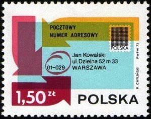 Poland 1973 MNH Stamps Scott 1970 Postal Code System