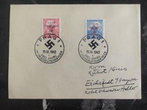 1942 Prague Germany First Day Souvenir Cover FDC 3 Years In Greater Germany