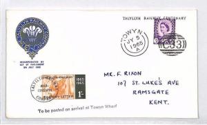 AN377 1965 GB WALES Towyn Tallyn Railway Cover 