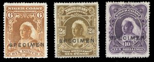 Niger Coast Protectorate #60/63S (SG 71/74s) Cat£275, 1897-98 Victoria, 6p, ...