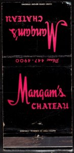 1960's US Match Book Cover Mangam's Chateau Chicagoland's Larg...