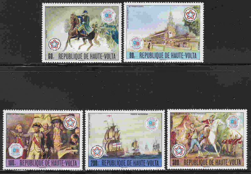 Burkina Faso (Upper Volta) #403-4, C241-3 F-VF Mint NH ** American Bicentennial