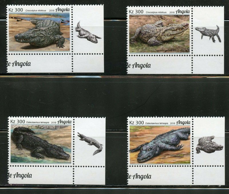 ANGOLA 2018  CROCODILES  SET MINT NEVER HINGED 