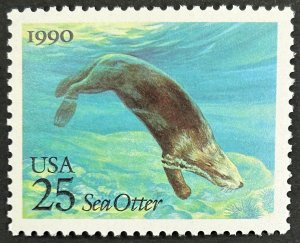USA, 1990, SC#2510, Sea Otter, Unused, MNH, F-VF