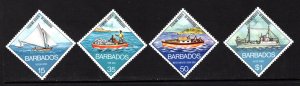 BARBADOS  SC# 392-395  VF/MOG