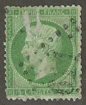 France 23, used. two scuffs and a thin. Space filler. 1862. (F624)