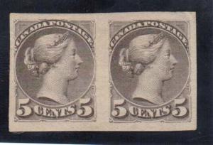 Canada #42i XF/NH Imperforate Pair **With Certificate**