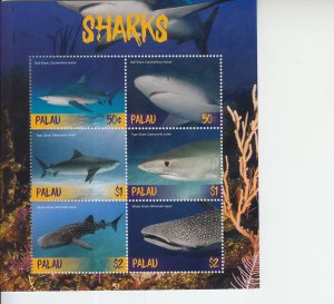2019 Palau Sharks MS6 (Scott 1410) MNH