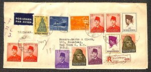 INDONESIA 387 // 640 STAMPS MARKS & CLERK NY REGISTERED AIRMAIL COVER 1964