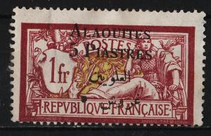 Alaouites 1925 French Stamps w/Overprint in Black 1F+5Pi (1/15) USED