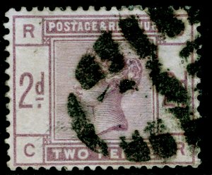 SG189, 2d lilac, USED. Cat £80. CR