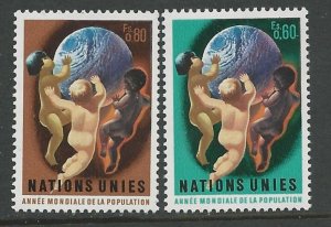 UN-GENEVA # 43-44 World Population  (2)    Mint    NH