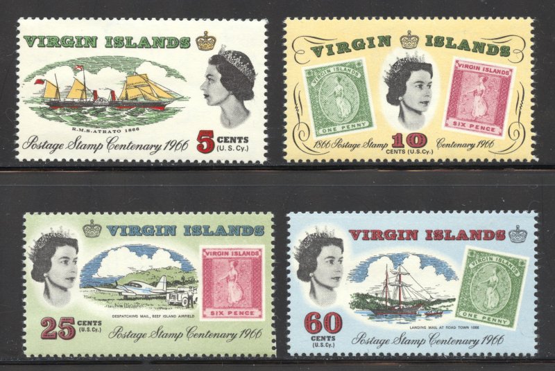Virgin Islands Scott 169-72 MNHOG - 1966 Cent of Postage Stamps - SCV $2.15