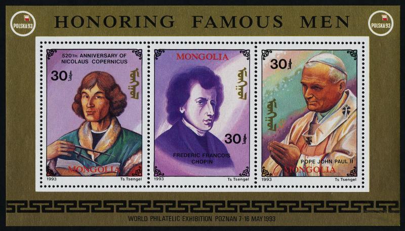 Mongolia 2121 MNH Pope John Paul II, Copernicus, Chopin