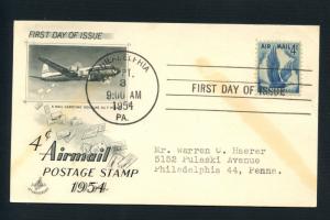 US Scott's # C48 4 Cent - Eagle - FDC Postcard