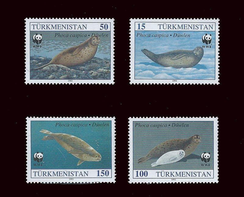 Turkmenistan – WWF & Caspian Seal – 4 Stamp Set 20D-110