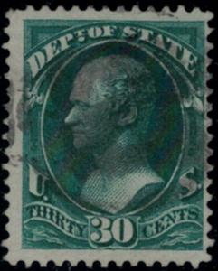 US #066 SCV $180.00 30c State, w/PSE CERT, very bold color, lighter cancel, S...