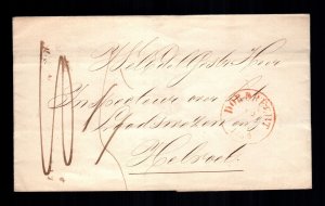 Netherlands 1 used stampless cover 1854