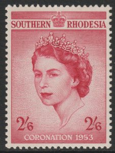 Southern Rhodesia Scott 80 - SG77, 1953 Coronation 2/6d MH*