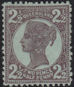 Queensland 1897-1900 MH Sc 116 2 1/2p Victoria, blue paper