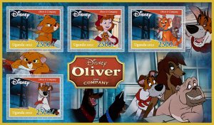 Stamps. Cartoons. Disney. Oliver  2022 year 1+1 sheets perf Uganda