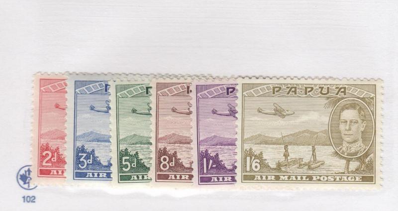 PAPUA REF LOT KK2287MK99  # C10-C5 VF-MLH AIRMAILS CAT VALUE $53+