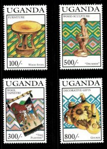 Uganda 1994 - CRAFTS - Set of 4 Stamps (Scott #1232-35) - MNH