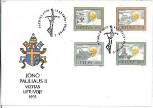 RELIGION \ Pope John Paul II - POSTAL HISTORY - LETONIA - FDC COVER 1993