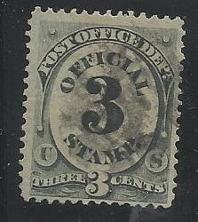 O108 US 3c Official Used F/VF