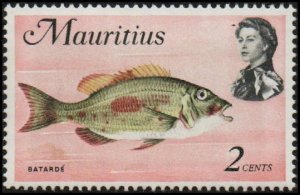 Mauritius 339b - Mint-H - 2c Batarde Fish (wmk 373) (1977) (cv $0.75)