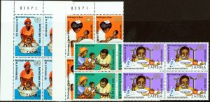 Zambia 1973 25th Anniv of W.H.O set of 4 SG199-202 in V.F MNH Blocks of 4