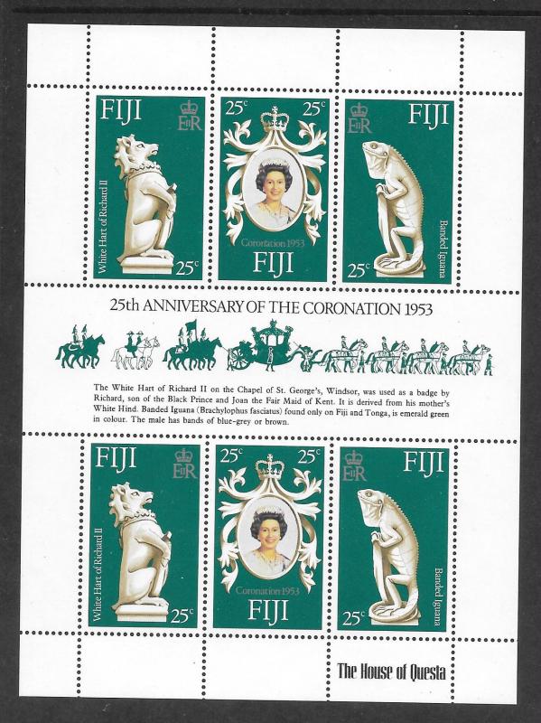 Fiji Scott #384 Mint NH Souvenir Sheet Coronation Anniversary 2018 CV $2.75