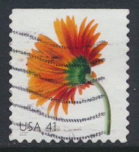 USA  SC# 4177 Used  perf 11¼  x 11½    Gerbera Daisy   2007  see scan