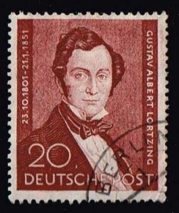 Germany 1951,Sc.#9N69 used.  Albert Lortzing (1801-1851), Centenary of Death.