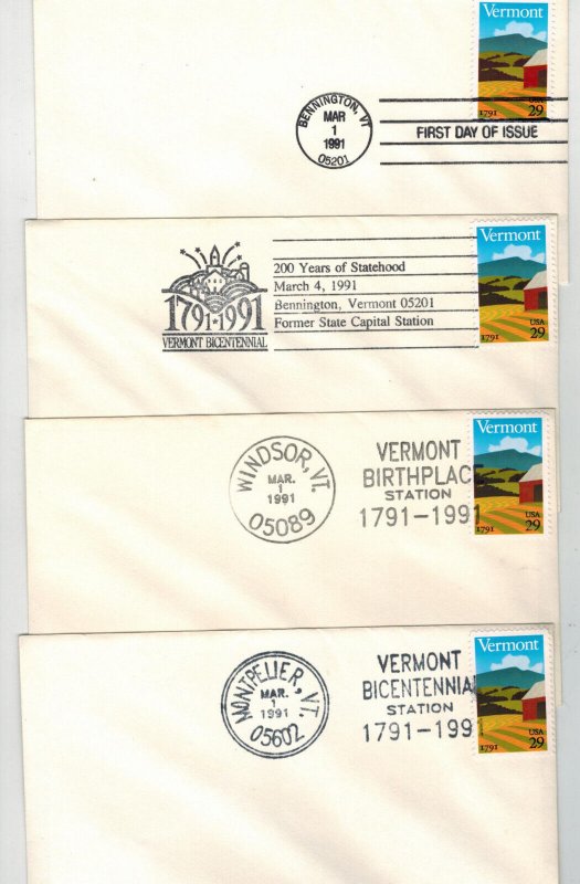 1991 VERMONT BICENTENNIAL SCARCE COMPLETE SET 22 DIFF PICTORIAL CANCELS 3/1  3/4