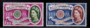 Great Britain Scott 377-378 MNH**  Europa 1960 set