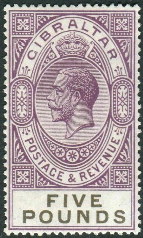 GIBRALTAR-1925-32 £5 Violet & Black.  A lightly mounted mint example Sg 108