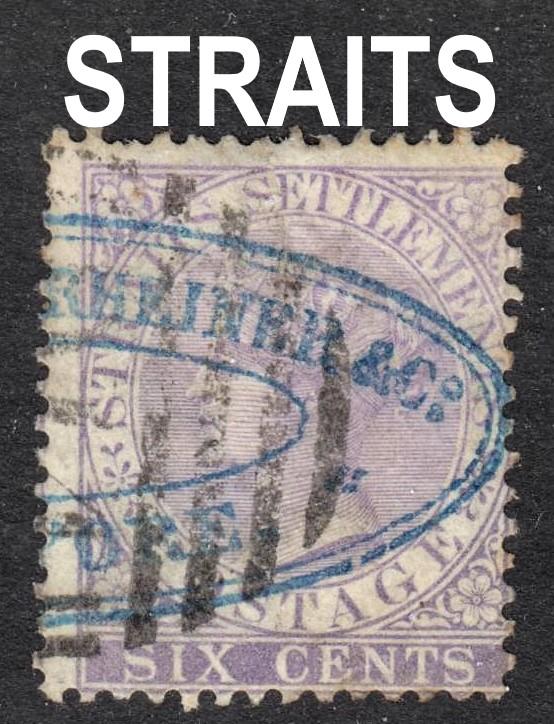 Malaya Straits Settlements Scott 12  wtmk CC  F+  used.