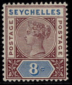 SEYCHELLES QV SG3, 8c brown-purple & blue, M MINT. Cat £19.