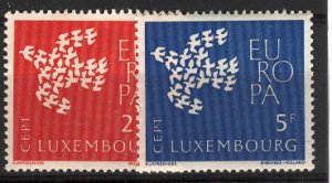 Luxembourg 1961 Scott 382-83 Cmplt mh set scv $0.55 less 50%=$0.27 BIN Save 50%