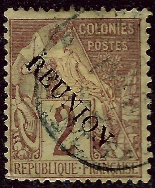 Reunion Sc #18 Used F-VF hr SCV$5...French Colonies are Hot!