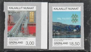 Greenland  Scott#  688-689  MNH  (2015 Mining)