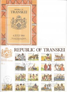 SOUTH AFRICA-TRANSKEI  #129-150 Second Definitive Series (U) 8.75