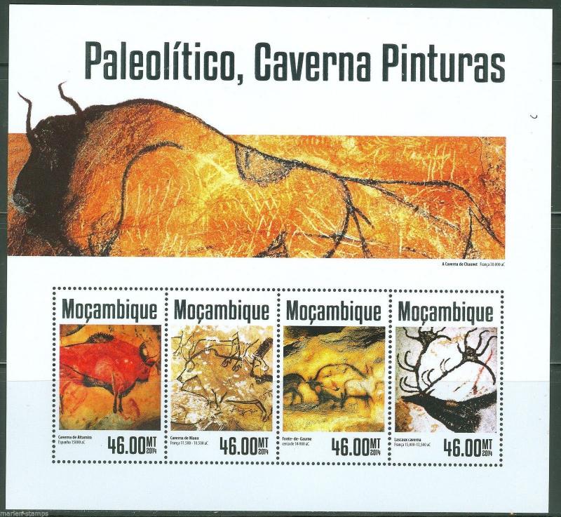 MOZAMBIQUE 2014  PREHISTORIC CAVE PAINTINGS  SHEET  MINT  NEVER HINGED